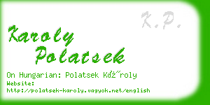 karoly polatsek business card